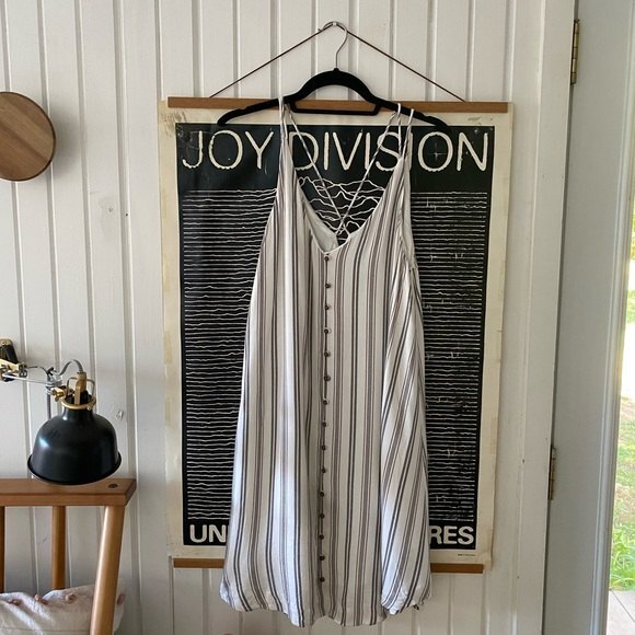 Gentle Fawn Anise striped button front mini dress M - Picture 4 of 10